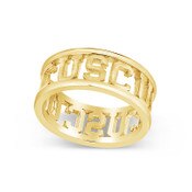 USC Trojans Gold Plated Carved Out Band Ring